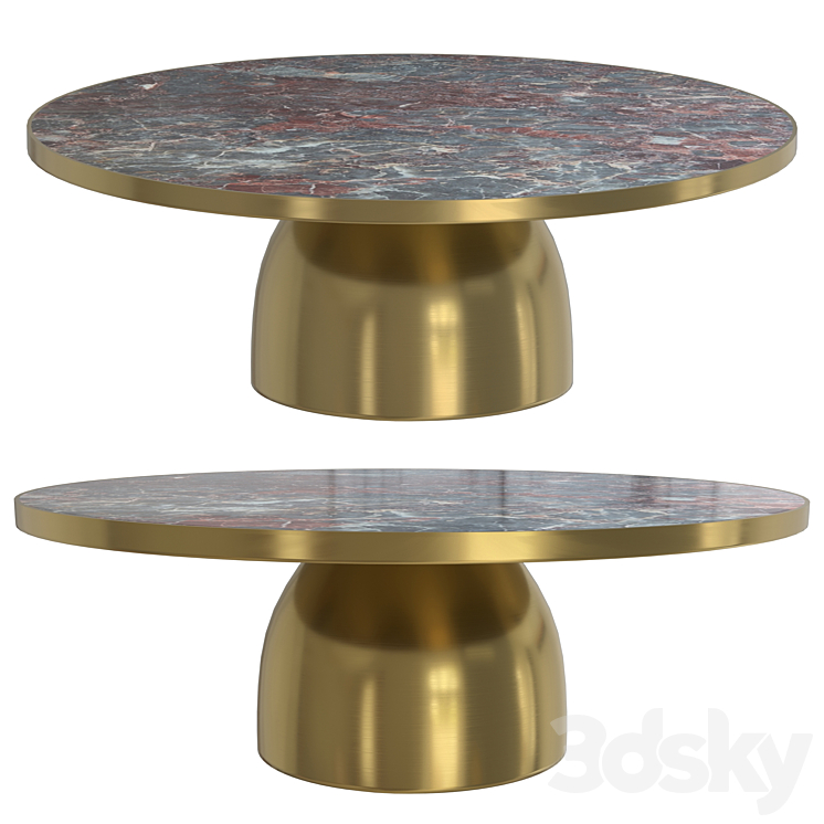 Lustre Round Marble Coffee Table - Table - 3D model