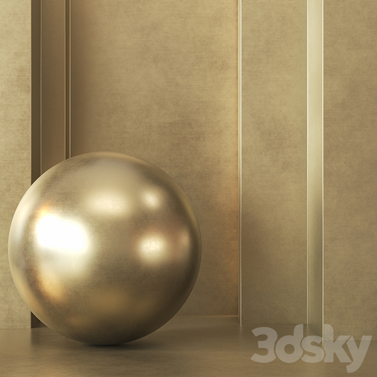 Rustic Gold 5 Rustic Gold Texture 4K - Seamless - 2 Color - Metal - 3D model
