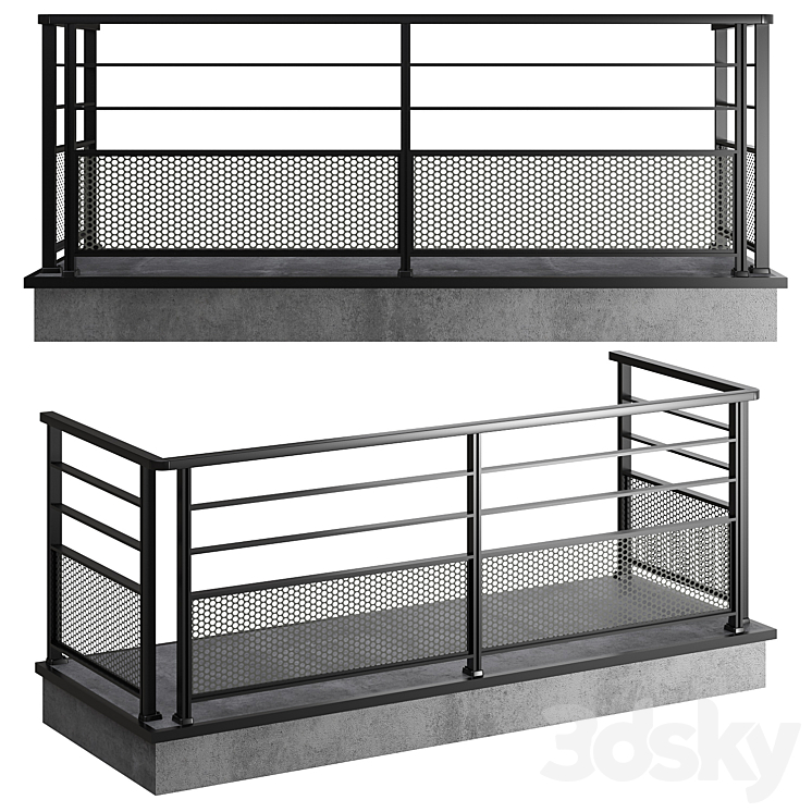 Filter Material Railing Railing 35 - Facade element - 3D model