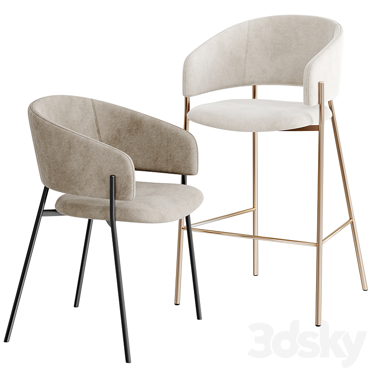 HUG bar chairs - Chair - 3D model