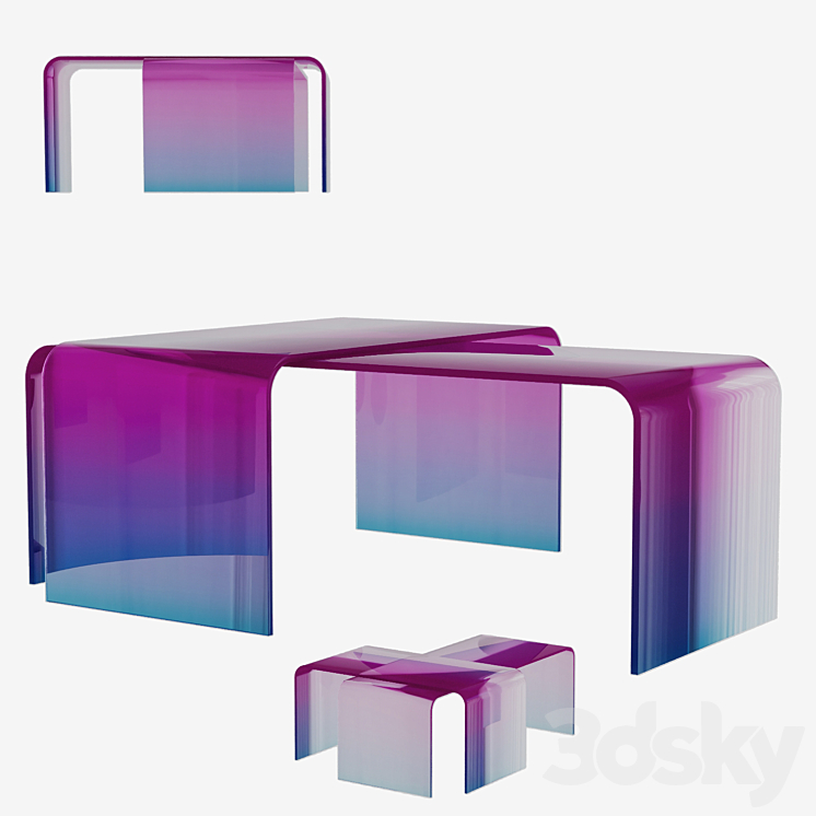 Gradient Glass Tables - Table - 3D model
