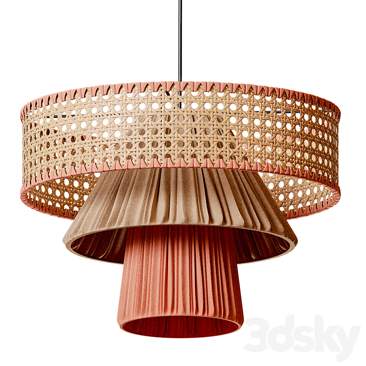 Triple reed lamp - Pendant light - 3D model
