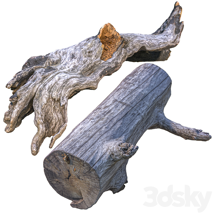 Tree Log Model Old tree trunks, logs - Environment elements - 3D model