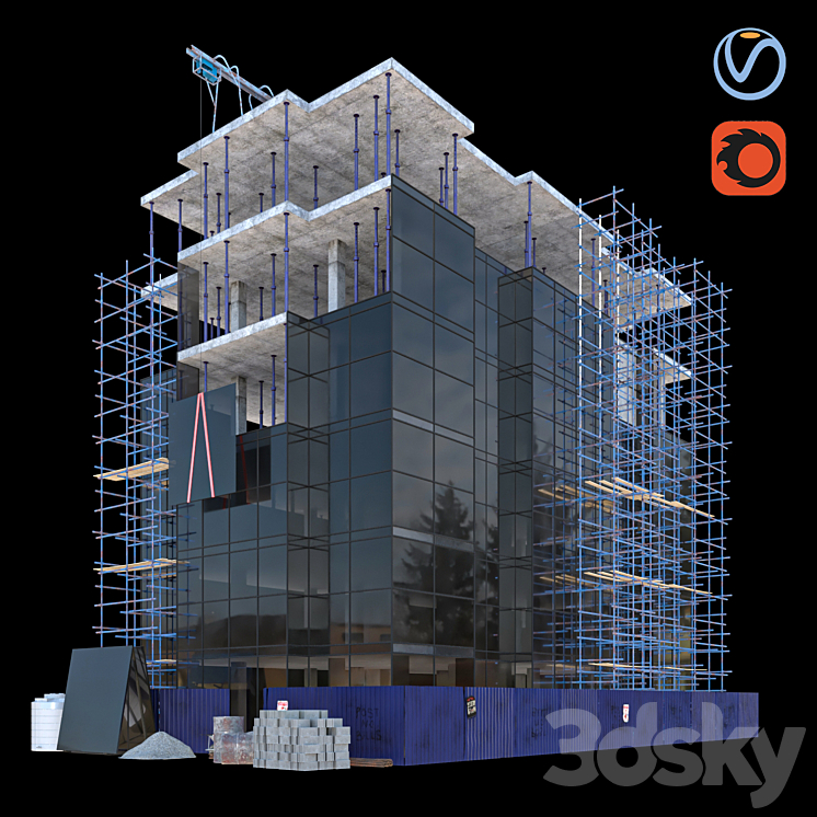 Module Building 3d Models Lowpoly Modular building 12 - Building - 3D model
