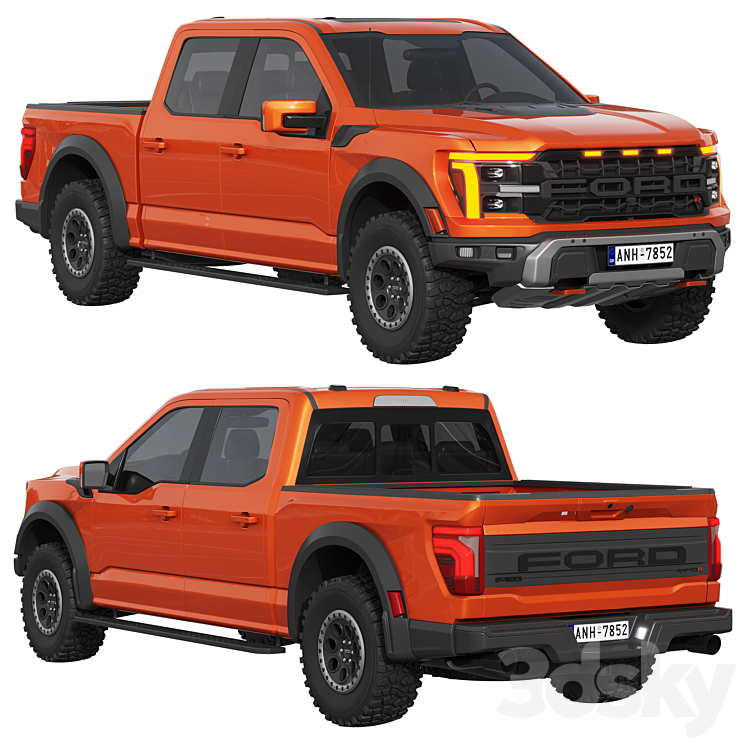 Base Model Raptor Ford F-150 Raptor 2024 - Ground Transport - 3D model