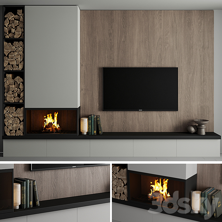 TV wall 08 - TV Wall - 3D model
