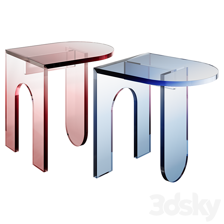 Arch Inspired Acrylic Side Table by Arch Under the Table - Table - 3D model