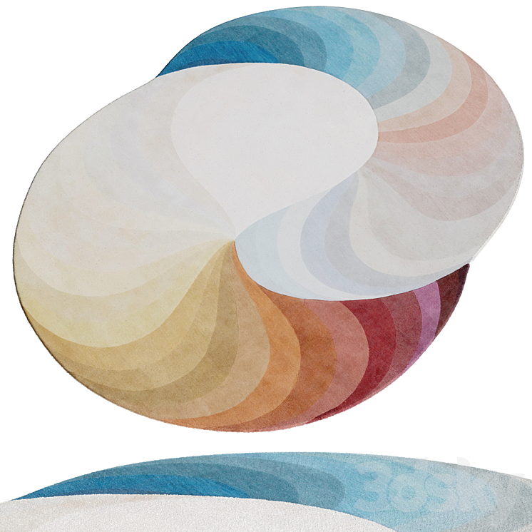 Double Slinkie Rug - Carpets - 3D model