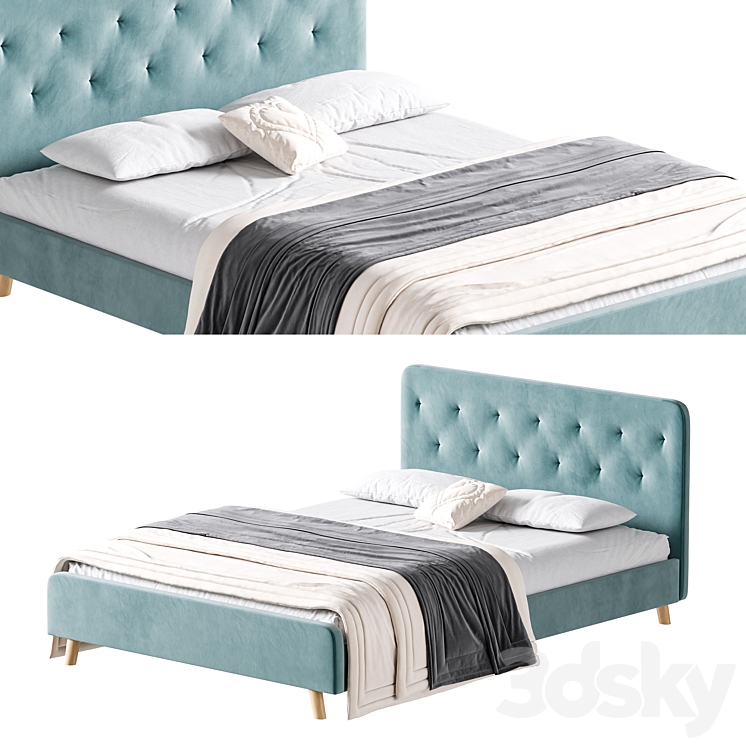 Emmerson Upholstered Low Rise Bed Frame - Bed - 3D model