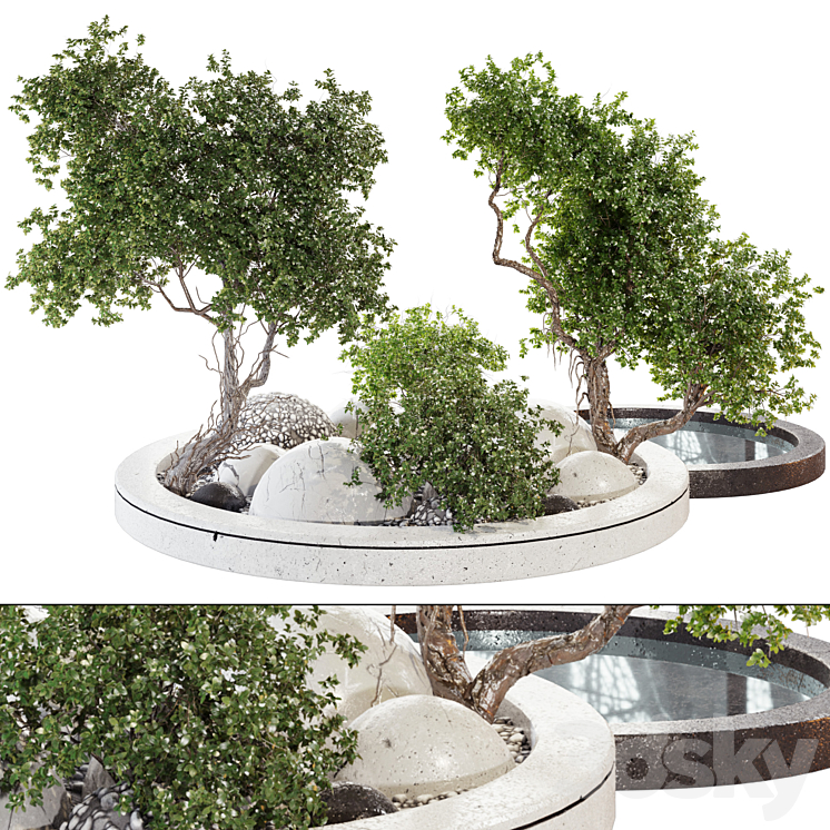 backyard and landscape garden tree and shrub set 310 - Outdoor - 3D model