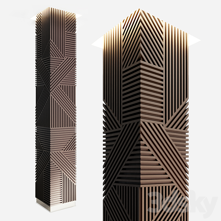 Decorative column MDF slats - Other decorative objects - 3D model
