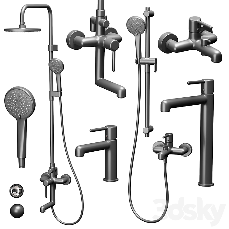 Iddis aiger set faucets and shower - Faucet - 3D model