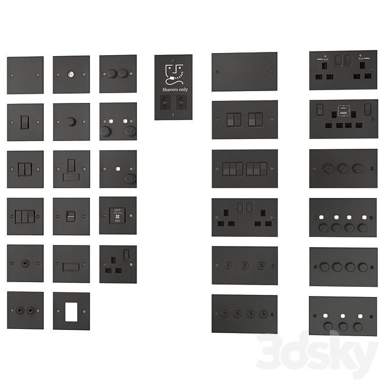 click deco sockets and switches - Miscellaneous - 3D model