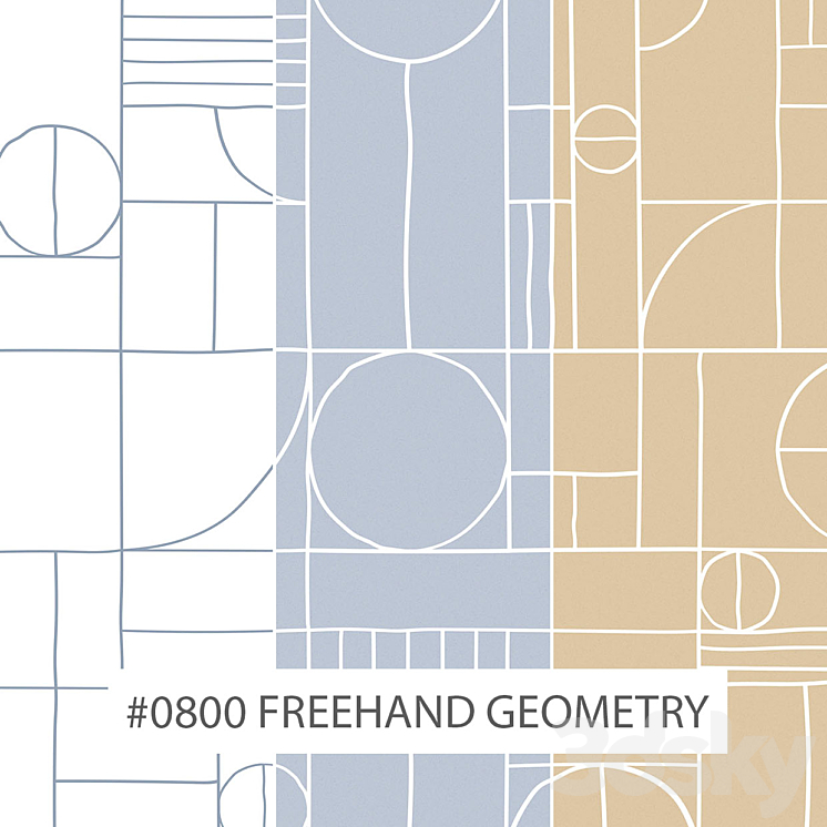 Creativille | Wallpapers | 0800 Freehand Geometry - Wall covering - 3D ...