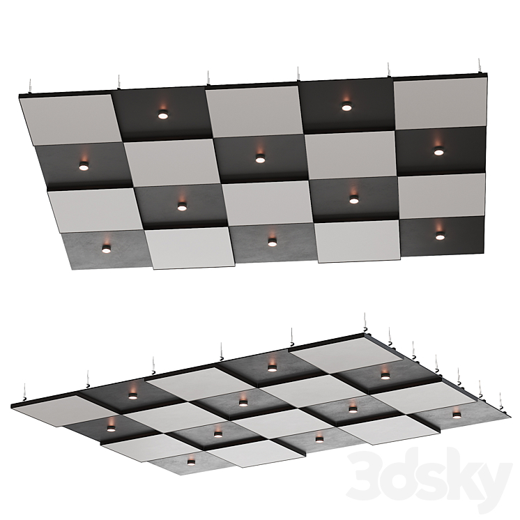 Suspended ceiling with lighting 79 - Other decorative objects - 3D model