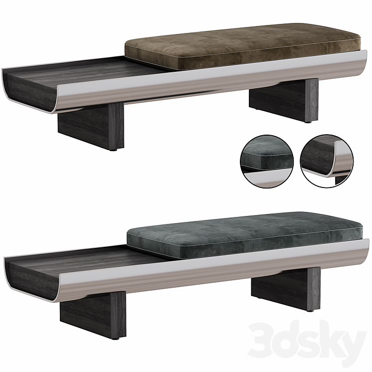Pilot Bench PILOTIS BENCH By minotti - Other soft seating - 3D model