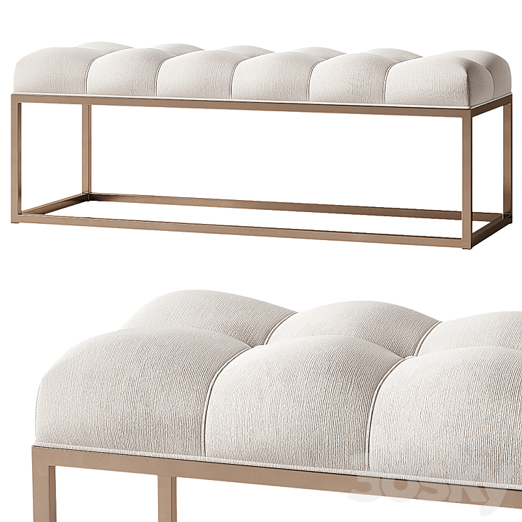 Arhaus Edie Biscuit Tufted Bench - Other soft seating - 3D model