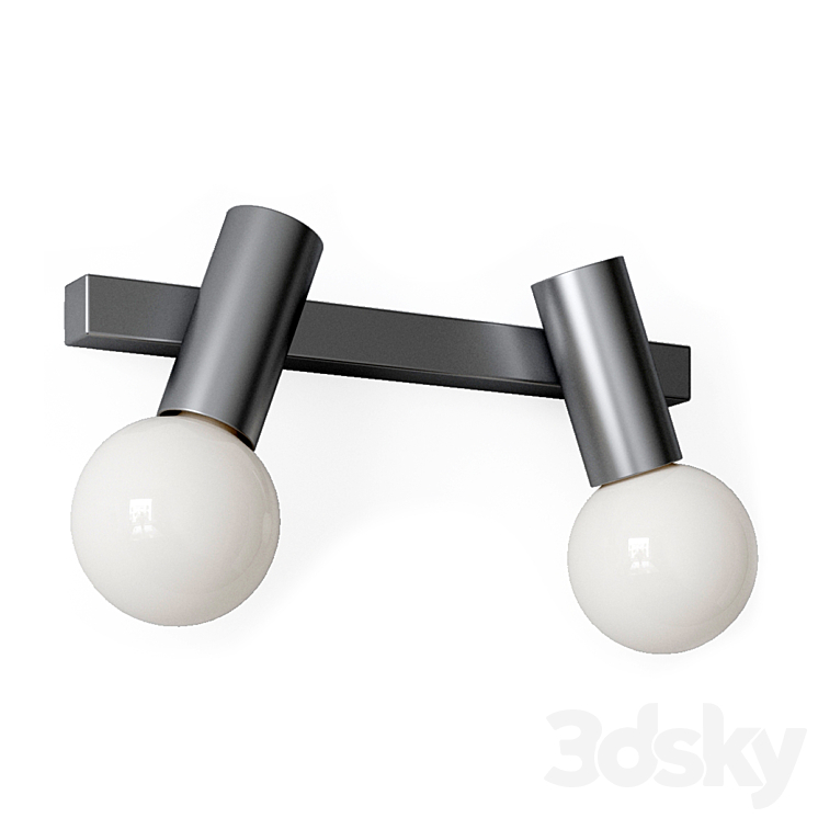 LEDS C4 MIST Glass and steel wall lamp - Wall light - 3D model