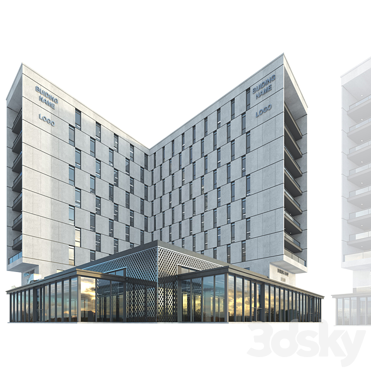 High-rise office building No.9 - Building - 3D model