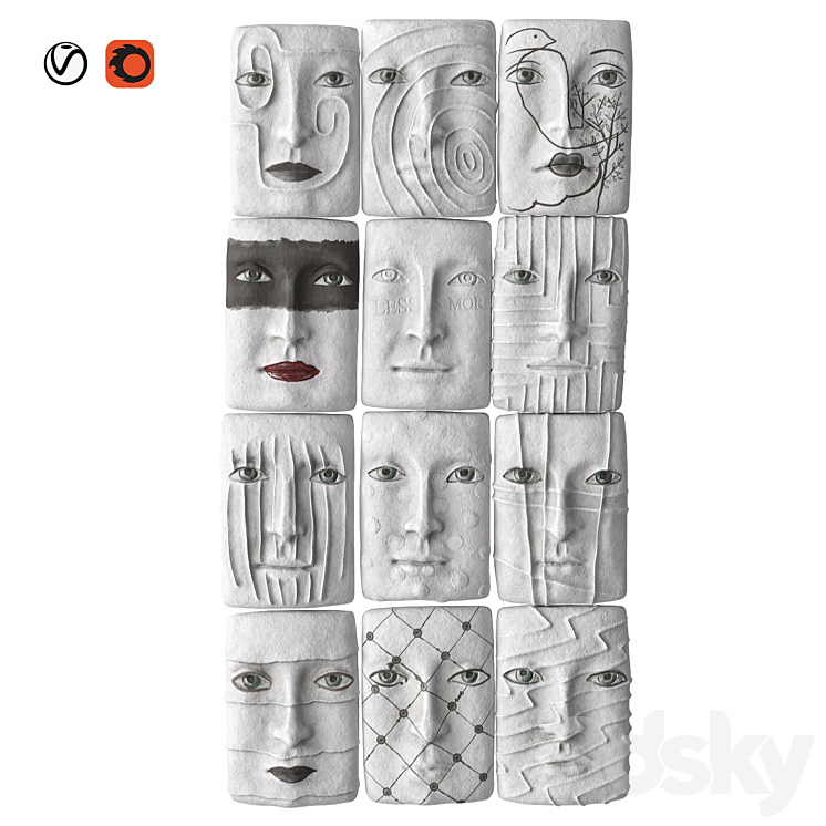 Background Panel Mask Decorative panel Masks - Other decorative objects - 3D model