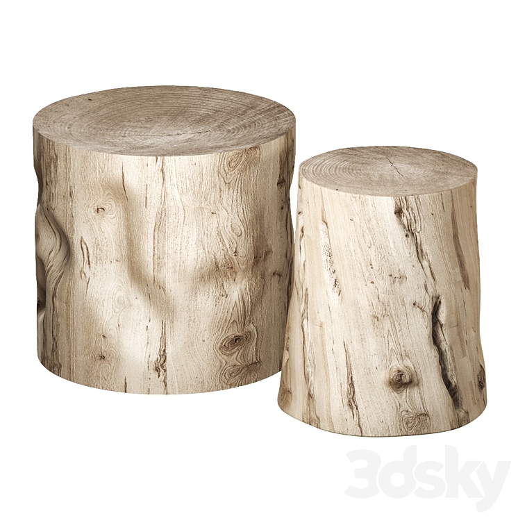 Coffee tables made from tree stumps - Table - 3D model