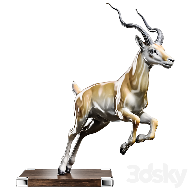 Grande Sculpture Polygone Gazelle