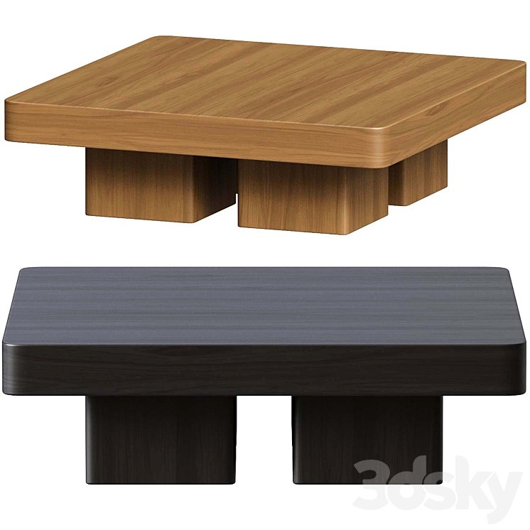 Block Square Coffee Table - Table - 3D model