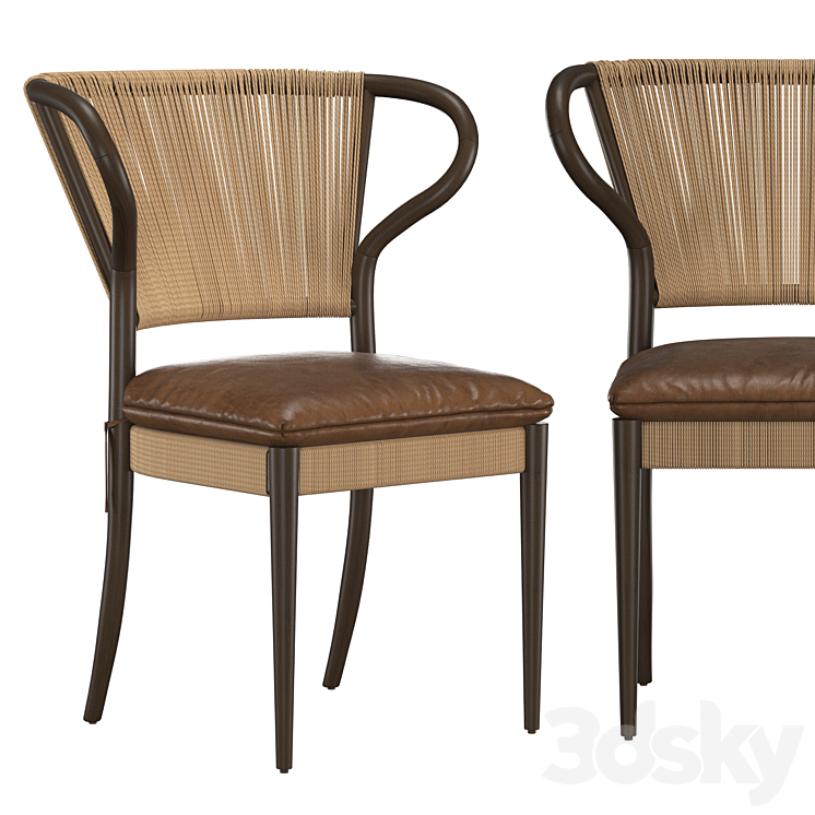 Amira Armless Dining Chair - Chair - 3D model