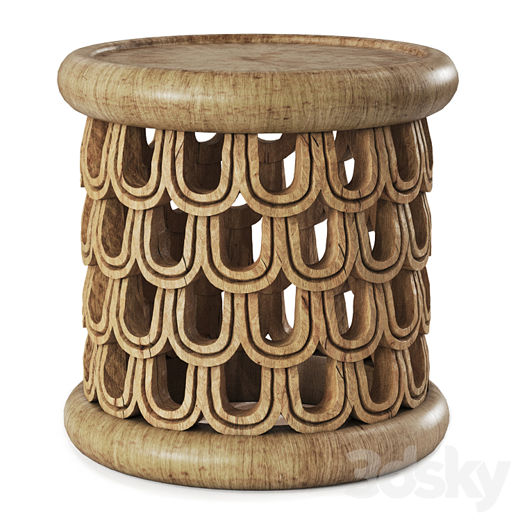 Natural Fish Stool - Chair - 3D model