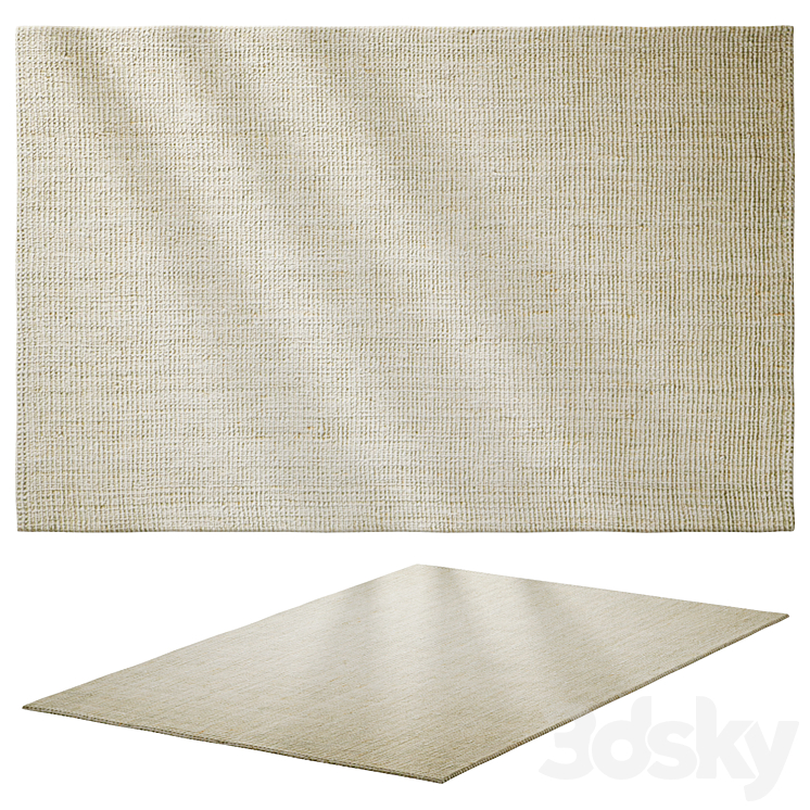 Jute Rug Cad Block Jute Bowl Rug - Carpets - 3D model