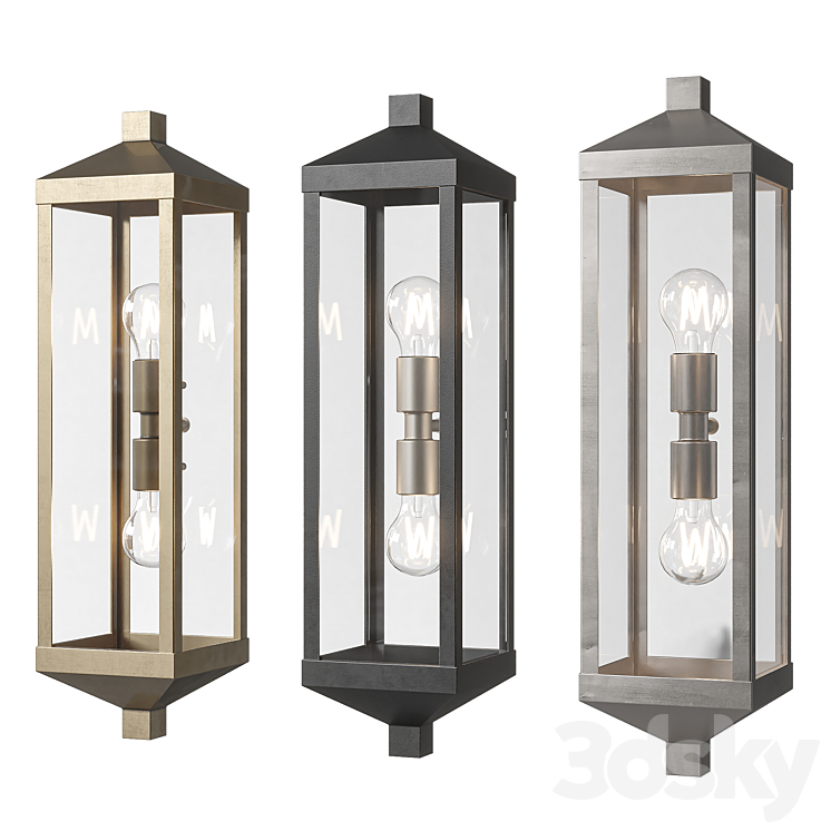 Livex Lighting Nyack 2 Light Outdoor Wall Lantern - Street lighting ...