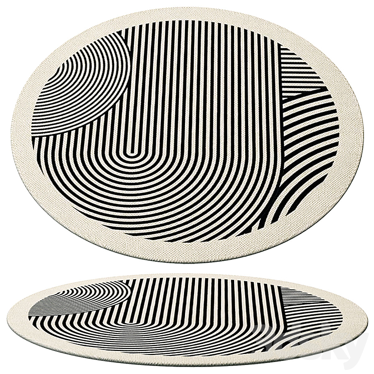 Round Rug Cad Trendy round area rug 2 - Carpets - 3D model