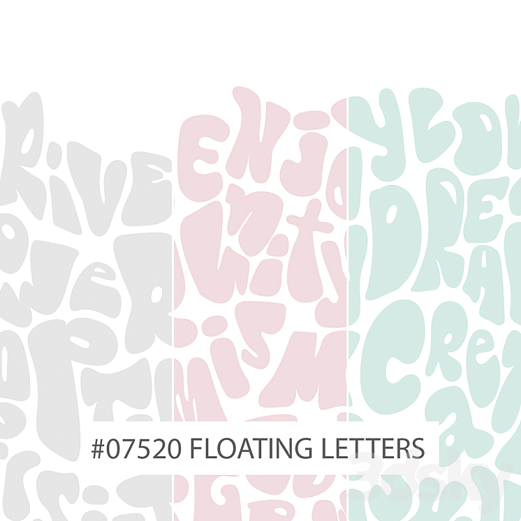Float In Lettering Creativille | Wallpapers | 07520 Floating Letters - Wall covering - 3D ...