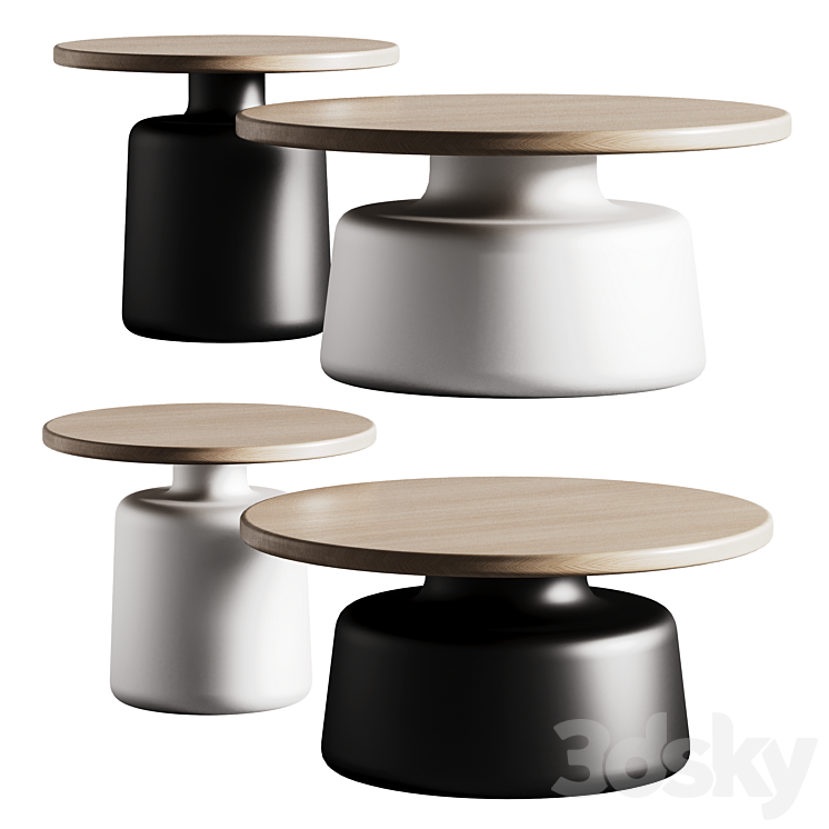Round Wooden Coffee Table by UrbanDwellAU - Table - 3D model