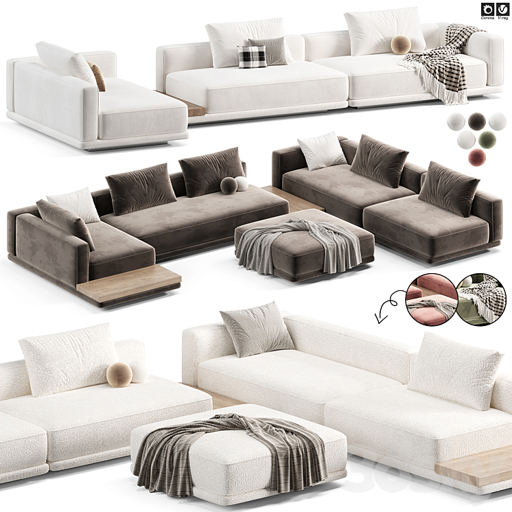 Horizonte Modular Sofa by Minotti - Sofa - 3D model