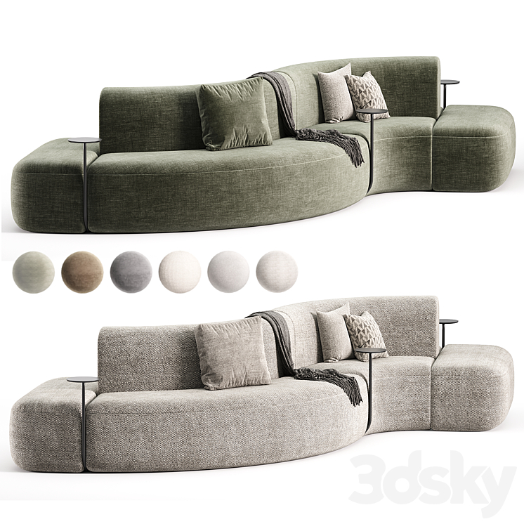 Artiko Modular sectional fabric sofa - Sofa - 3D model