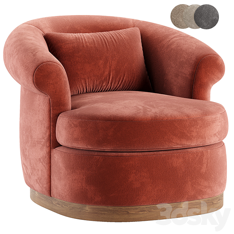 Grace Swivel Chair - Rust - Arm chair - 3D model