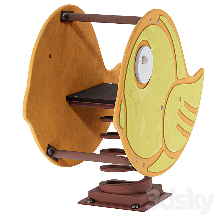 Spring Rocker Bird - Playground - 3D model