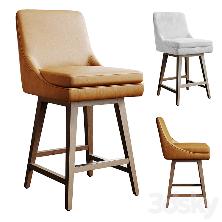 Lunden Faux Leather Swivel Stool Chair 3D model