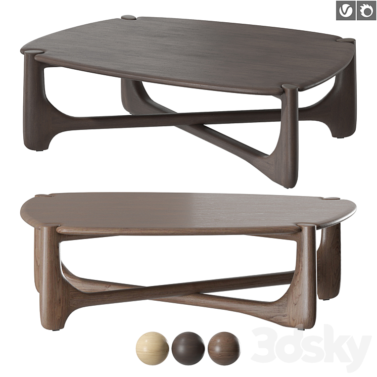 Ethnicraft PI Coffee Table Pebble - Table - 3D model
