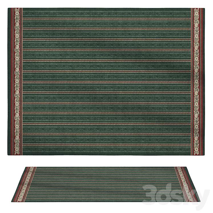 Spruce Tree Rug Fruit Stripe Spruce Green Rug - Carpets - 3D model