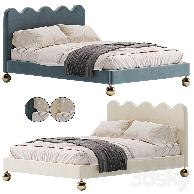 Ripple Queen Bed - Bed - 3D model