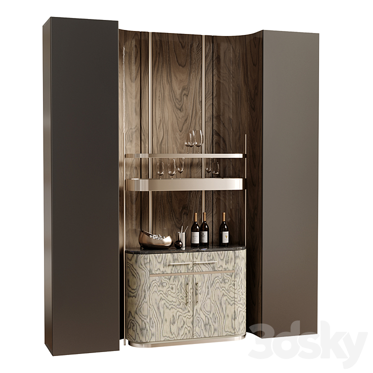 Exclusive Bar cabinet - Wine cabinet with Wine Bar in a restaurant and ...