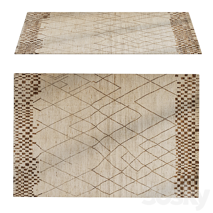 Siyah Rug Turkish Rug Brown - Soryel - Carpets - 3D model
