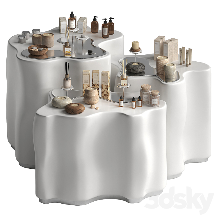 Organically shaped retail island. Display case - Shop - 3D model
