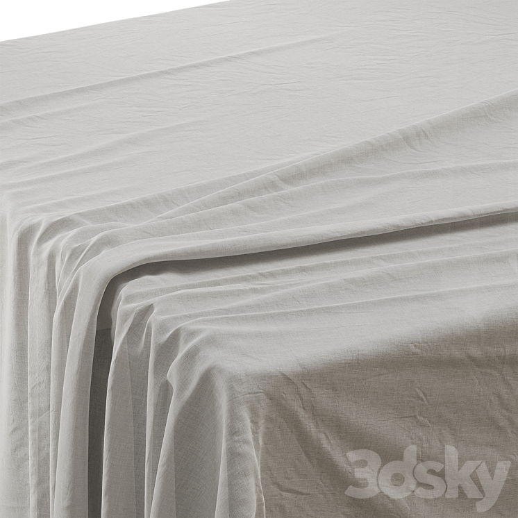 White Translucent Cloth Linen fabric is a white translucent seamless material - Fabric - 3D model