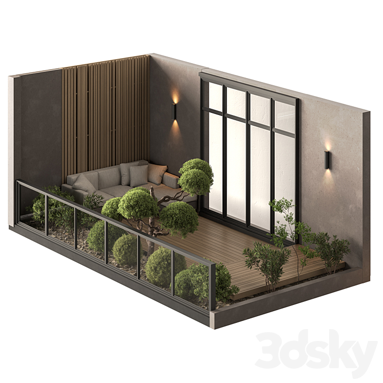 Landscape Furniture Balcony - Set 150 - Other - 3D model